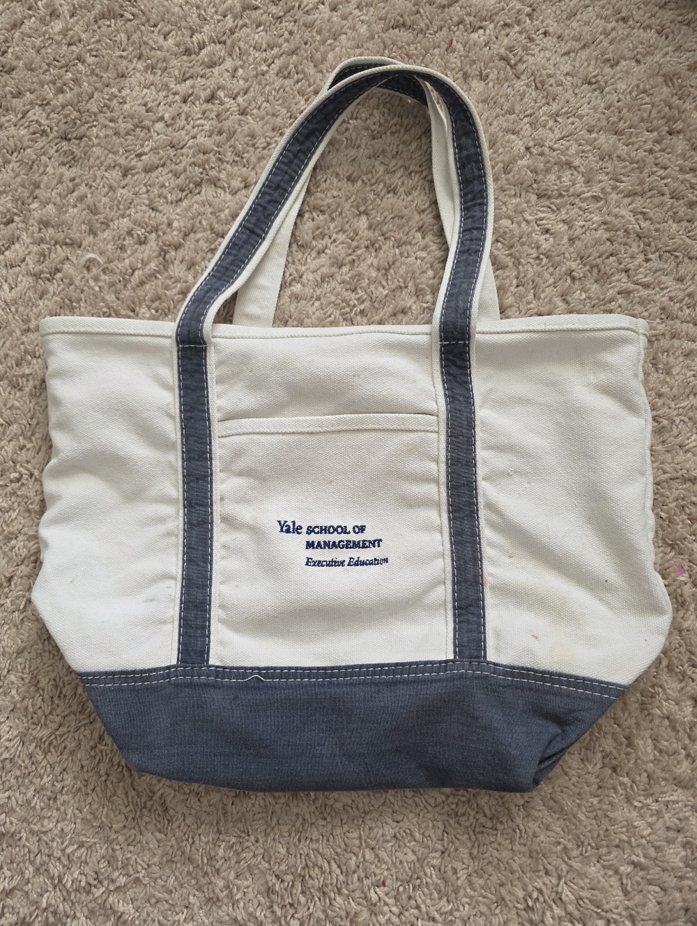 Boat and Tote Bag Yale School Management Executive Education Embroidered 16x12